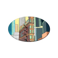 Building Urban Architecture Tower Sticker Oval (10 Pack) by Grandong