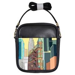 Building Urban Architecture Tower Girls Sling Bag by Grandong