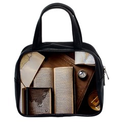 Generated Desk Book Inkwell Pen Classic Handbag (two Sides) by Grandong