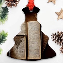 Generated Desk Book Inkwell Pen Christmas Tree Ornament (two Sides) by Grandong