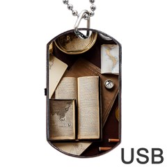 Generated Desk Book Inkwell Pen Dog Tag Usb Flash (one Side) by Grandong