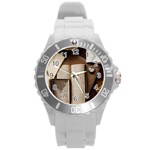 Generated Desk Book Inkwell Pen Round Plastic Sport Watch (L) Front