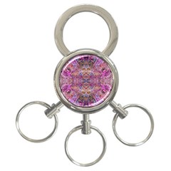 Fuchsia Intarsio 3-ring Key Chain by kaleidomarblingart