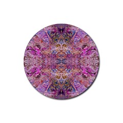 Fuchsia Intarsio Rubber Round Coaster (4 Pack) by kaleidomarblingart