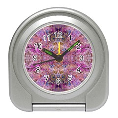 Fuchsia Intarsio Travel Alarm Clock by kaleidomarblingart