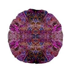 Fuchsia Intarsio Standard 15  Premium Round Cushions by kaleidomarblingart