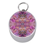 Fuchsia intarsio Mini Silver Compasses Front