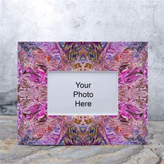 Fuchsia Intarsio White Tabletop Photo Frame 4 x6  by kaleidomarblingart