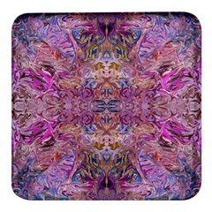 Fuchsia Intarsio Square Glass Fridge Magnet (4 Pack) by kaleidomarblingart