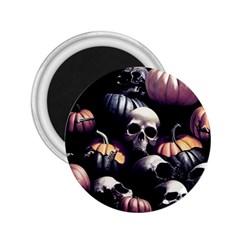 Halloween Party Skulls, Demonic Pumpkins Pattern 2 25  Magnets by Casemiro