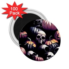 Halloween Party Skulls, Demonic Pumpkins Pattern 2 25  Magnets (100 Pack)  by Casemiro