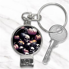 Halloween Party Skulls, Demonic Pumpkins Pattern Nail Clippers Key Chain by Casemiro