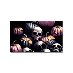 Halloween Party Skulls, Demonic Pumpkins Pattern Sticker (rectangular) by Casemiro