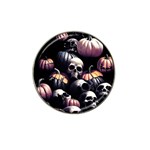 Halloween party skulls, Demonic pumpkins pattern Hat Clip Ball Marker (4 pack) Front