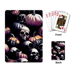 Halloween Party Skulls, Demonic Pumpkins Pattern Playing Cards Single Design (rectangle)