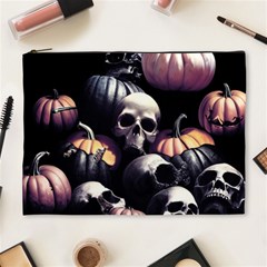 Halloween Party Skulls, Demonic Pumpkins Pattern Cosmetic Bag (xl) by Casemiro