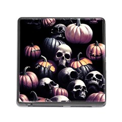 Halloween Party Skulls, Demonic Pumpkins Pattern Memory Card Reader (square 5 Slot) by Casemiro