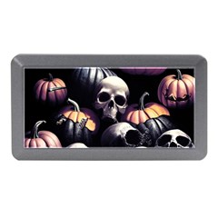 Halloween Party Skulls, Demonic Pumpkins Pattern Memory Card Reader (mini) by Casemiro