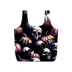 Halloween Party Skulls, Demonic Pumpkins Pattern Full Print Recycle Bag (s) by Casemiro