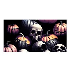 Halloween Party Skulls, Demonic Pumpkins Pattern Satin Shawl 45  X 80  by Casemiro