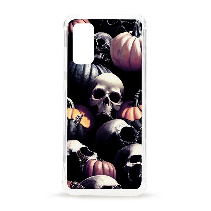 Halloween party skulls, Demonic pumpkins pattern Samsung Galaxy S20 6.2 Inch TPU UV Case