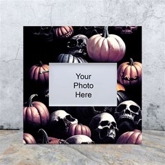 Halloween Party Skulls, Demonic Pumpkins Pattern White Box Photo Frame 4  X 6  by Casemiro