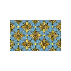 Gold Abstract Flowers Pattern At Blue Background Sticker Rectangular (10 Pack)