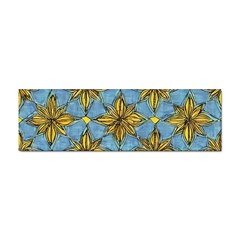 Gold Abstract Flowers Pattern At Blue Background Sticker Bumper (10 Pack) by Casemiro