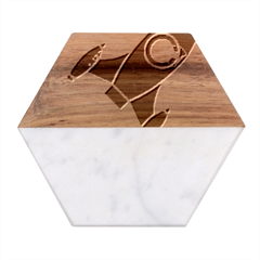 Img 20230716 190400 Img 20230716 190422 Marble Wood Coaster (hexagon)  by 3147330