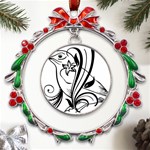 Img 20230716 190304 Metal X mas Wreath Ribbon Ornament Front