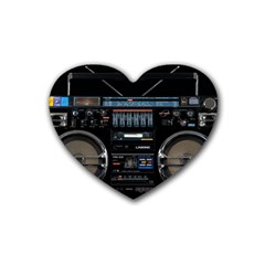 Vintage Radio Rubber Coaster (heart)