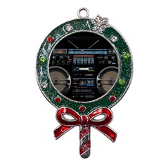 Vintage Radio Metal X mas Lollipop With Crystal Ornament