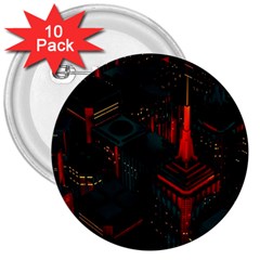 A Dark City Vector 3  Buttons (10 Pack)  by Proyonanggan