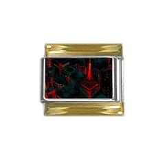 A Dark City Vector Gold Trim Italian Charm (9mm)