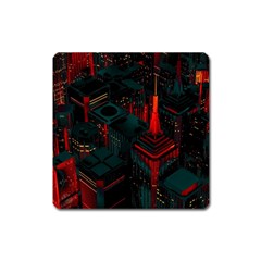 A Dark City Vector Square Magnet by Proyonanggan