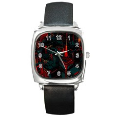 A Dark City Vector Square Metal Watch