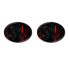 A Dark City Vector Cufflinks (oval)