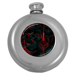 A Dark City Vector Round Hip Flask (5 Oz) by Proyonanggan