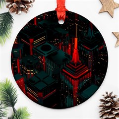 A Dark City Vector Round Ornament (two Sides) by Proyonanggan