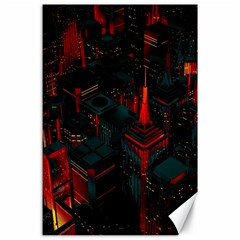 A Dark City Vector Canvas 24  X 36 