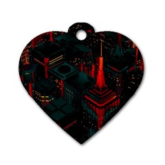 A Dark City Vector Dog Tag Heart (one Side) by Proyonanggan