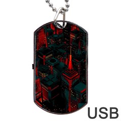 A Dark City Vector Dog Tag Usb Flash (one Side) by Proyonanggan