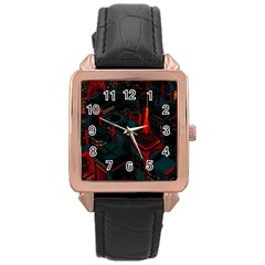 A Dark City Vector Rose Gold Leather Watch  by Proyonanggan