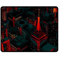 A Dark City Vector Two Sides Fleece Blanket (medium) by Proyonanggan