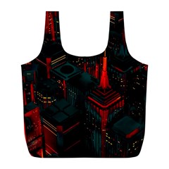 A Dark City Vector Full Print Recycle Bag (l) by Proyonanggan