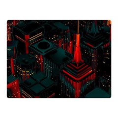 A Dark City Vector Two Sides Premium Plush Fleece Blanket (mini) by Proyonanggan