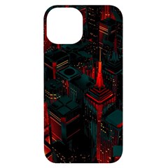 A Dark City Vector Iphone 14 Black Uv Print Case by Proyonanggan