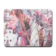 Vintage Landmarks Travel Small Mousepad by Proyonanggan