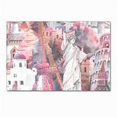 Vintage Landmarks Travel Postcard 4 x 6  (pkg Of 10) by Proyonanggan