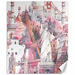 Vintage Landmarks Travel Canvas 8  X 10  by Proyonanggan